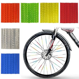 Pack of 72 Bicycle Spoke Reflectors, Colourful Spoke Reflectors, Road Bike Reflectors, Spoke Reflectors, Wheel Reflectors, Spoke Reflectors for Common Spoke Wheels, Bicycle Spoke Reflectors