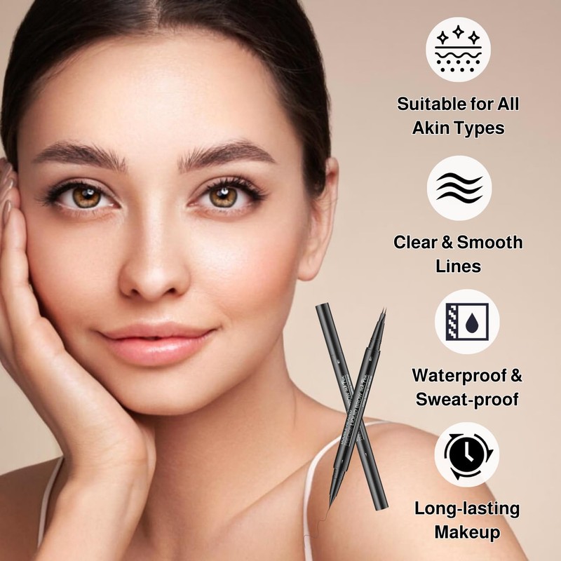 Eyebrow Pencil, 2-in-1 Double-ended Eye Brow Pen, Microblading Eyebrow Pen