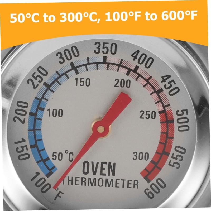 KONTONTY 2Pcs Stainless Steel Oven Thermometers Dual Scale High Temperature
