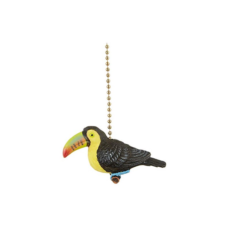 Clementine Designs Tropical Toucan Bird Decorative Ceiling Fan Pull, Whimsical