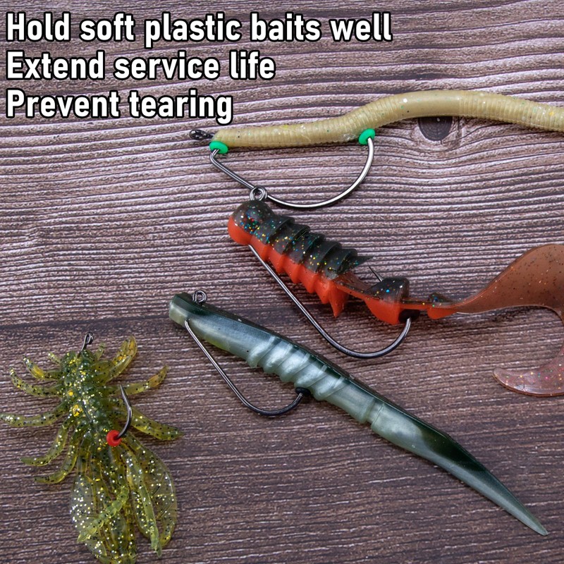 Alwonder 250-Pack Bait Stoppers Pegs Small Silicone Pegs for Pegging