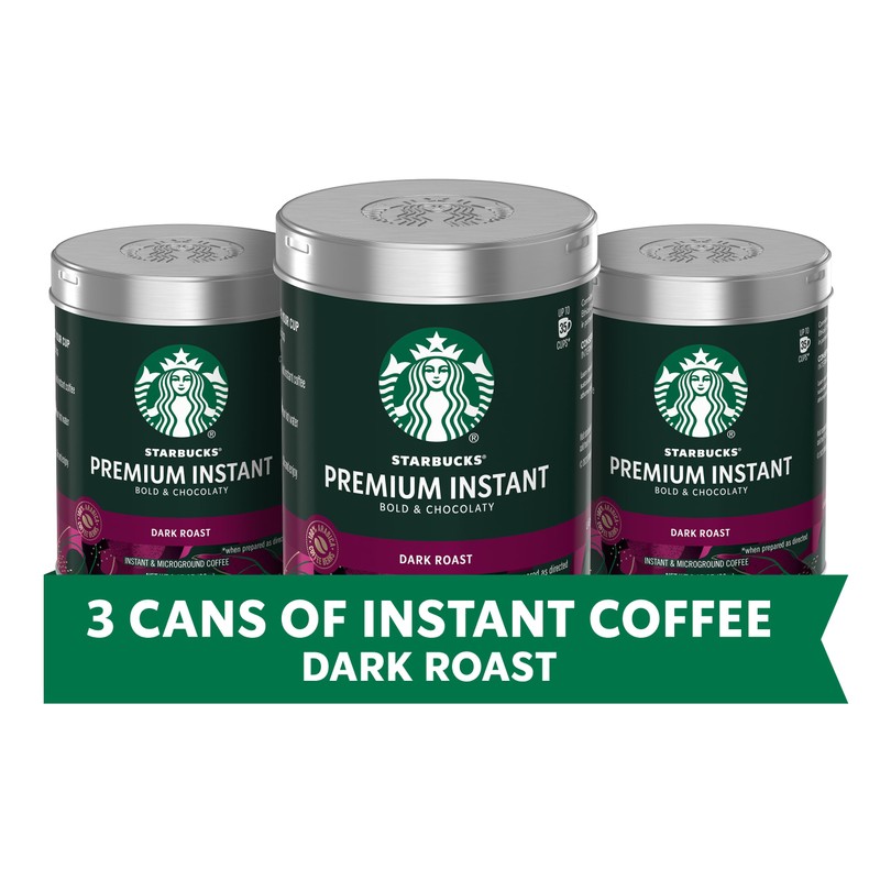 Starbucks Premium Instant Coffee, Dark Roast, 100% Arabica Beans, 3