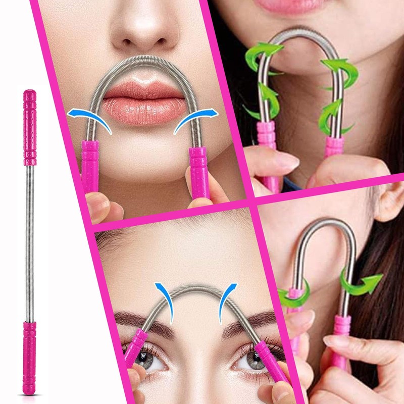 2 Pieces Facial Hair Remover Spring Multifunctional Threading Beauty Tool