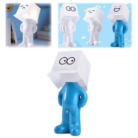 Shy Boy Lamp,Look at That Switch!Funny Night Light for Adults,White Elephant Gifts,Gag Table Lamp, Bedside Night Light,Need to Connect to Power for Use (Blue - Big Eye)