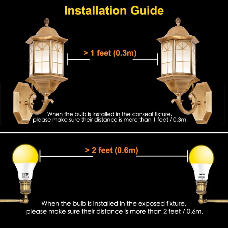 HEKEE Dusk to Dawn Sensor Light Bulbs LED A19 810