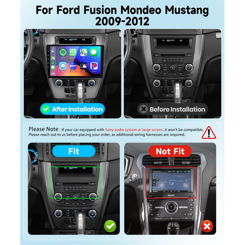 8 CORE 4G+64G Car Radio Stereo for Ford Fusion Mondeo