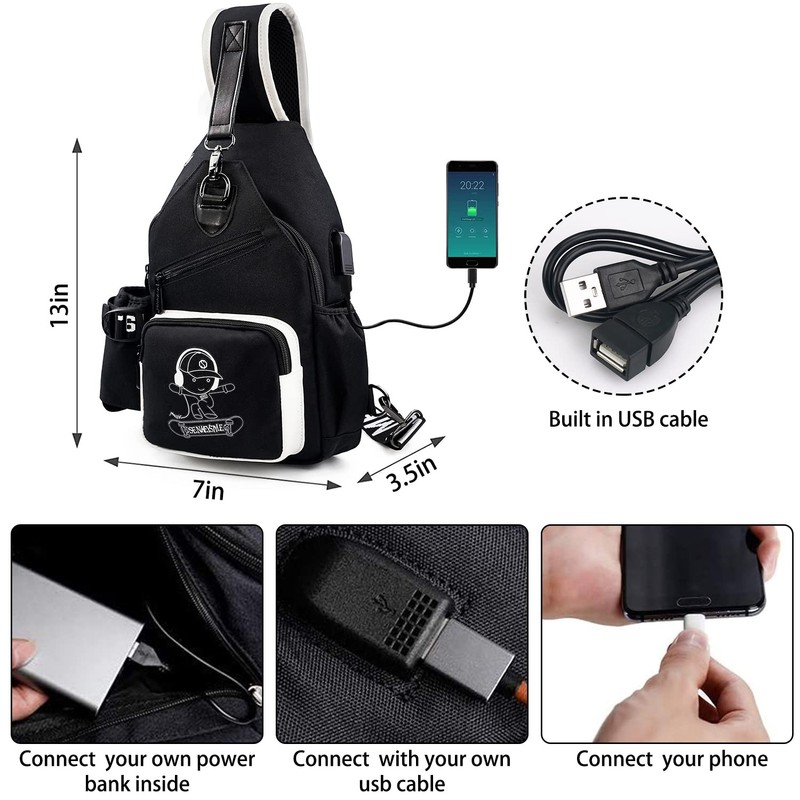 Junlion Sling Bag, Crossbody Shoulder Bag for Mens Women Multipurpose