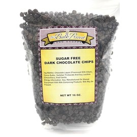 Sugar Free Dark Chocolate Chips, (1lb Resealable Zip Lock Bag)