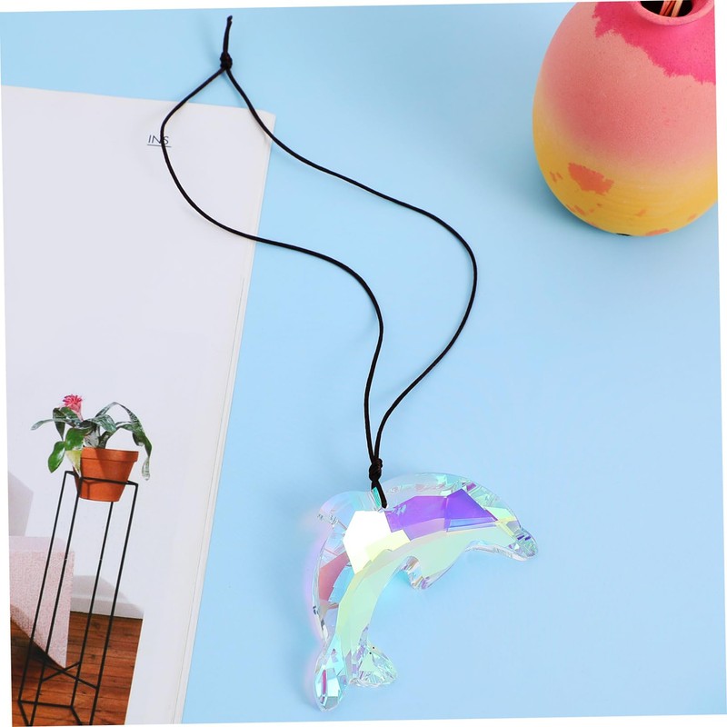 Operitacx Dolphin Hanging Sun Catcher Charm Crystal Pendant for Ocean