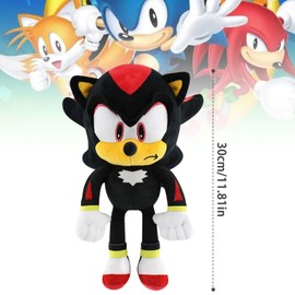 S-onic Tails Cuddly Toy, 30 cm S-onic Plush Figure, Children's S-onic Plush Dolls, Cartoon Anime S-onic Toy Plush, S-onic Knuckles Plush Toy, Stuffed Plush for Girls Boys Birthdays, Yellow