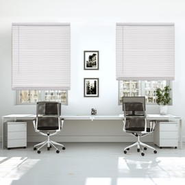 DEZ FURNISHINGS Cordless 1" Mini Blind, Room Darkening, 32" W x 64" H, White