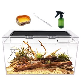 Reptile Growth Reptile Terrarium,10 Gallon Reptile Tank 20" x 10"x 11",for Insect，Fish，Tarantula，Hermit Crab，Jumping Spider，Iguana，Tortoise，Leopard Gecko，Bearded Dragon