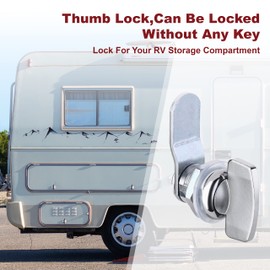 Naissian 5/8 Inch Thumb Lock,RV Compartment Latch,Shower Door Lock Latch Keyless Thumb Twist for RV Camper Storage,Chrome Finished, Pack of 2