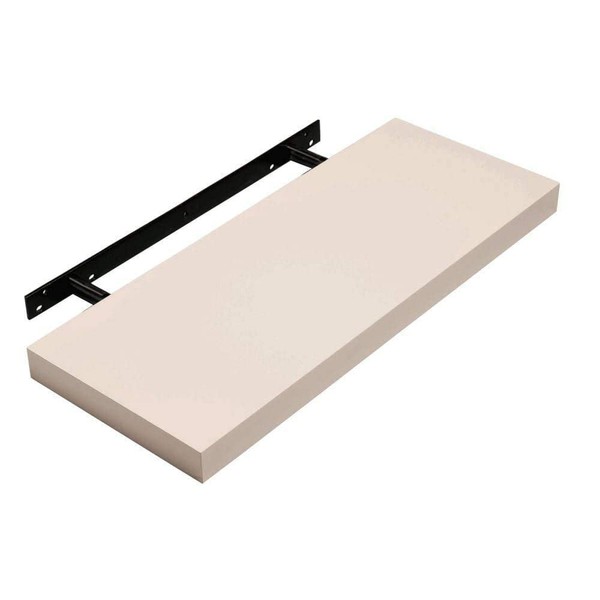 Home Accessories High Gloss Floating Wall Mounted Shelf (Gloss Cream