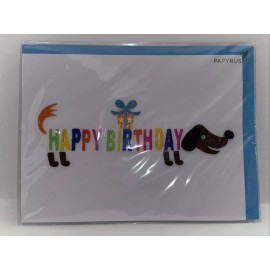 Papyrus Birthday Greeting Card Felt Weiner Dog