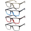 READITEASY Mens Reading Glasses 2.0+ Blue Light Blocking 4 Pack,