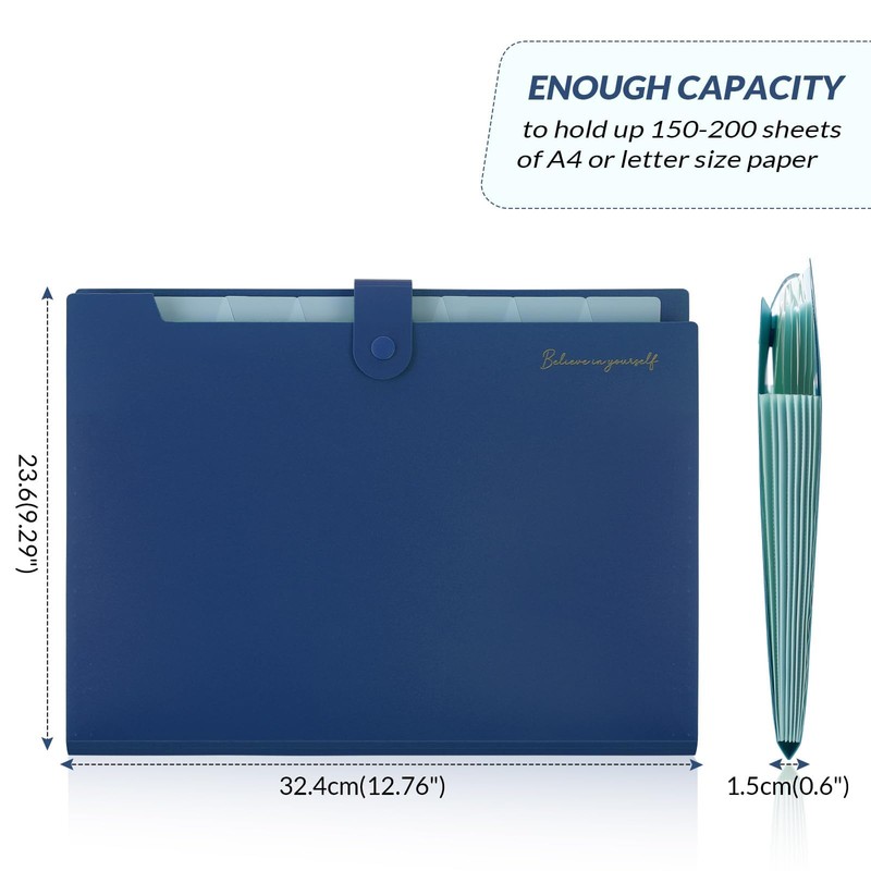 SKYDUE Accordion File Organizer – 8-Pocket Expanding File Folder with