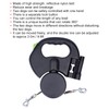 Retractable Dog Leash Double Head Lockable Extendable Pet Leash with