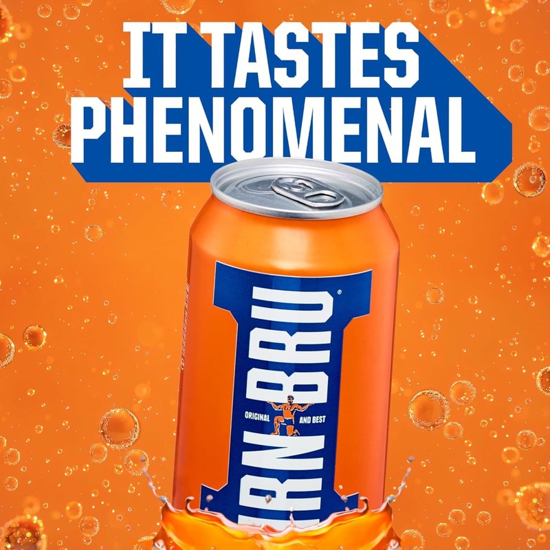 IRN-BRU Original Scottish Sparkling Soda, Citrus Flavored Carbonated Drink -