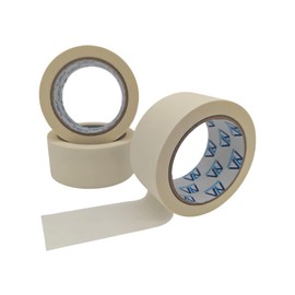 Masking Tape for Decorators and Painters, 24mm/48mm x 30m, 140 Microns, 3 or 6 Pack, White, For Painters Decorators, Home Office Hobbies (3 Pack- 48mm)