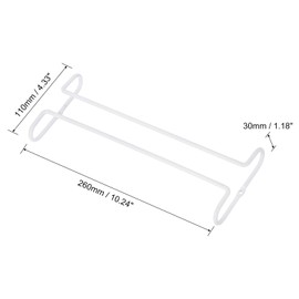 uxcell Wine Glass Rack Under Cabinet, 1pcs 10-Inch Stemware Wine Glass Hanging Rack Stainless Steel Wine Glass Organizer Storage Hanger for 5mm Stemware Column, White