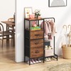 AFLUI 3 Fabric Drawers Dresser with Hanging Rack & Open