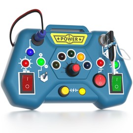 Tokiyis Montessori Busy Board from 1 Year, Motor Skills Board with LED Light & Switch, Sensory Learning Toy from 2 Years, Gift 1 Year Boy and Girl 12 18 Months 3 4 Years