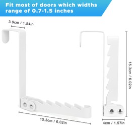 FYY Over The Door Hooks Hanger, 1 Pack Collapsible Folding Over The Door Organizer Rack Space Saving Hanging Storage Hanger for Clothes, Coats, Towels for Bedroom Bathroom White