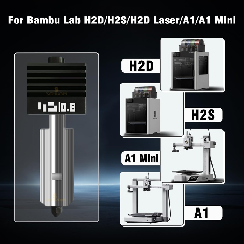 Sahvaim 2Pcs 0.8mm H2D/H2S Hotend Kit for Bambu Lab H2D