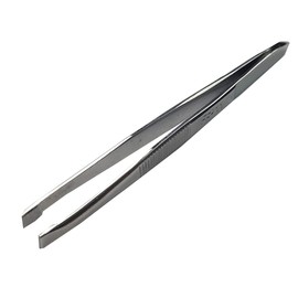 Slant Tip Tweezers Professional Stainless Steel Silver Slanted Tweezer Best Precision for your eyebrows & Ingrown Hair by DreamCut