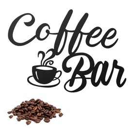 NIYATA Metal Wall Decor Coffee Station Cutout Letter for Coffee Bar Decoration Coffee Bar Sign for Cafe Bar Home Cafe Bar (Black)