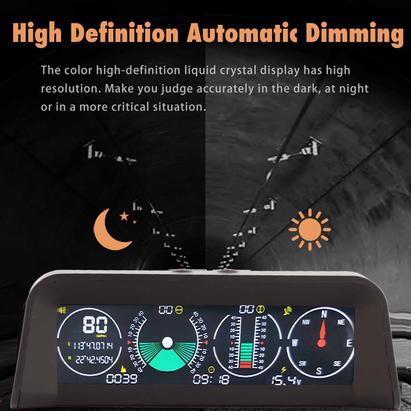 Smart HUD Display Car Escort GPS Satellite Speed Compass Speeding