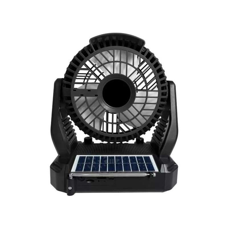 Supersonic Solar Rechargeable Bluetooth Radio + 3-Speed Cooling Fan +