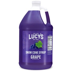Lucy's Family Owned - Shaved Ice Snow Cone Syrup, Grape - 1 Gallon (128oz.)