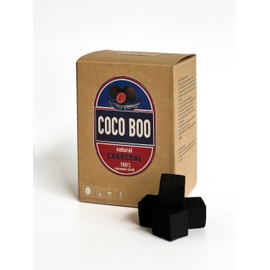 COCO BOO 100% Natural Coconut Charcoal, 72 Large Cubes, Premium Quality, Extended Burning, 25 mm