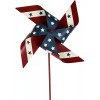 Eview Metal Pinwheel Yard Art Decoration with USA Flag Patter