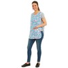 Ladies Floral Design With Piping Tabard Apron Overalls Front Pocket