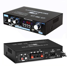 TATUM Audio Amplifier with 2 Channels, Bluetooth 5.0, 30W + 30W, USB/TF Music Playback, Hi-Fi Stereo, Small, Remote Control Included