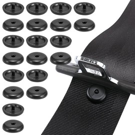 XOXVURI 10 Pairs Seat Belt Stopper Buttons Universal Seat Belt Clip Safety Belt Clip Car Safety Buckle Non-Slip Seat Belt Buckles Seat Belt Stopper Clip For Car Truck SUV (Black)