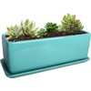 Vencer 14 Inch Rectangular Modern Minimalist Ceramic Succulent Planter Pot