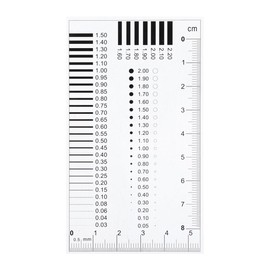 ledmomo Badge Gauge, Diameter Estimation Ruler, Diameter Measurement Ruler, Line Width Defect Measuring Tool, Second Defect Measurement, Diameter Measuring Ruler, High Precision Flaw Detection, High