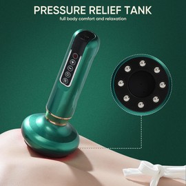 recgovt Handheld Cellulite Massager - 3 in 1 Vacuum Cupping Set, 12 Suction Modes, One-Touch Pressure Release, Vacuum Massager Green