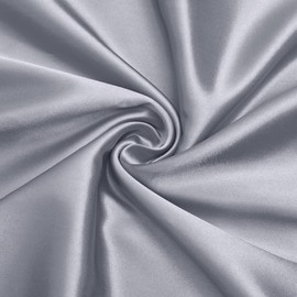 VACVELT Charmeuse Satin Fabric by The Yard, 60 Inch Wide Silver Grey Satin Fabric Shiny & Soft Cloth Fabric, Silky Satin Fabric for Bridal Dress, Wedding Decorations, Crafts, Sewing, Draping (1 Yard)