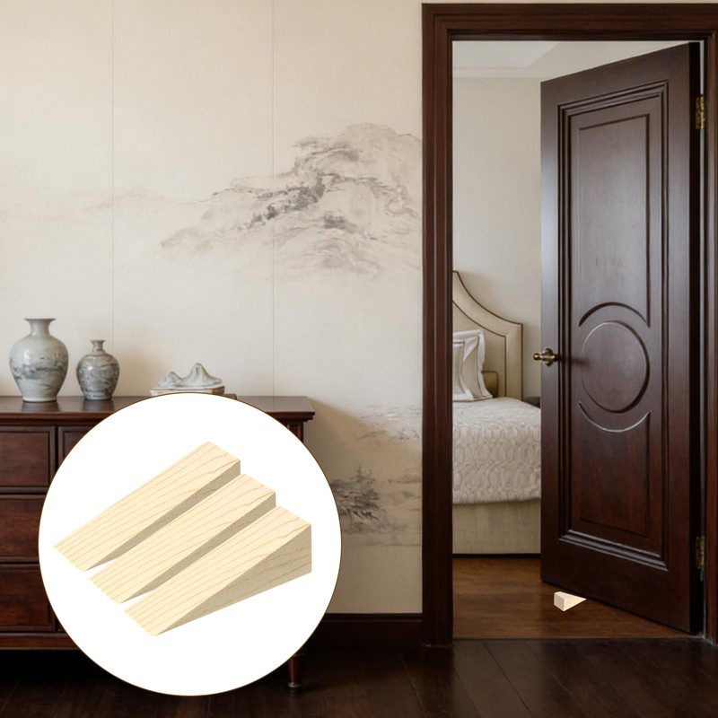 6 PCS Wood Wedge Door Wedge Stopper Wooden Shims Non
