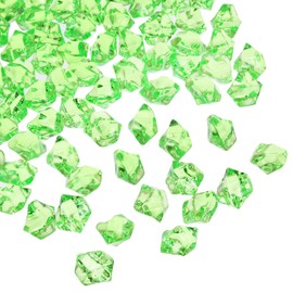 sourcing map 800pcs Fake Ice Rocks Acrylic Bright Green Crystals Gems Stones Dazzling Crushed Ice Sparkling Fake Diamonds for Vase Fillers