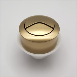 Gold Toilet Flush Button Replacement for Cable Operated Concealed Cistern WC, Flush Fitting Mounting, Brushed Gold Colour
