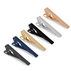 Tie Clips for Men, Shiny Necktie Tie Bar Pinch Clips, Valued Pack in a Gift Box(Classic Style)
