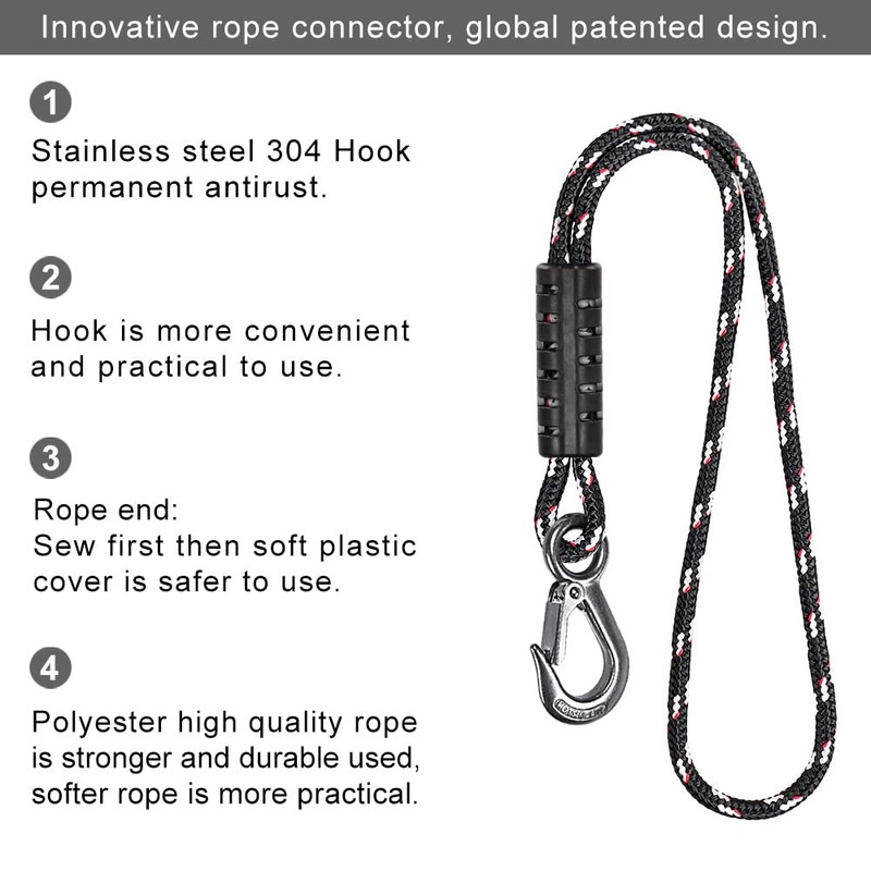 BeneLabel 2pcs Tree Swing Rope, 50cm Hammock Strap Hanging Kit