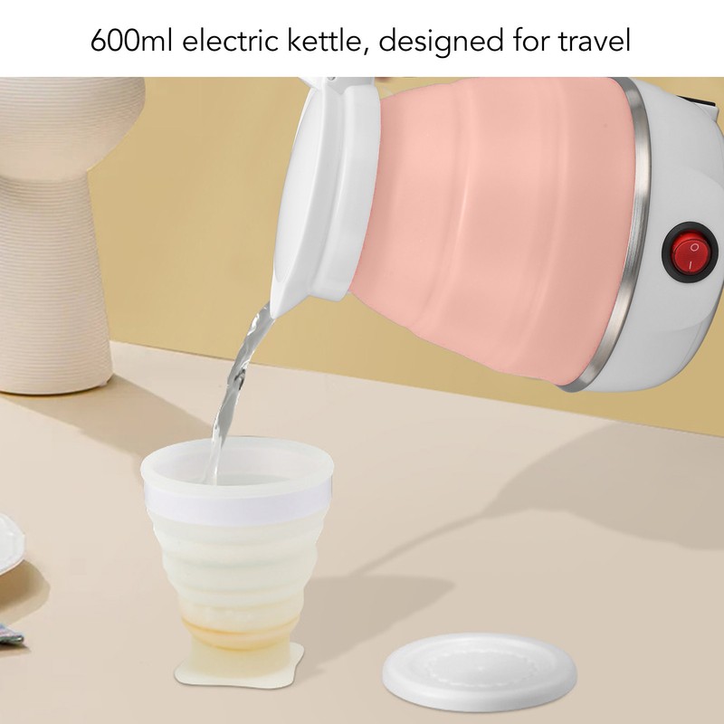 Foldable Electric Kettle 400W 600ML Auto Power Off Collapsible Travel