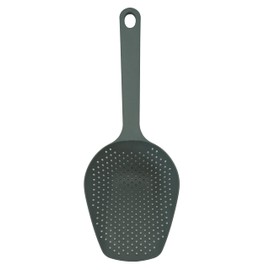 Fackelmann Plastic PBT Skimming Scoop, Food Scoop Colander, with holes, 35.5x12.5x6cm, Grey